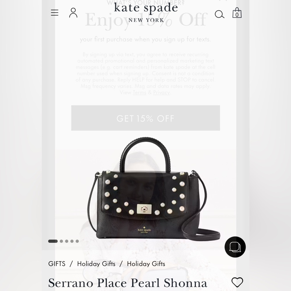 Kate Spade New York Serrano Place Pearl Shonna black bag/crossbody - Picture 11 of 12